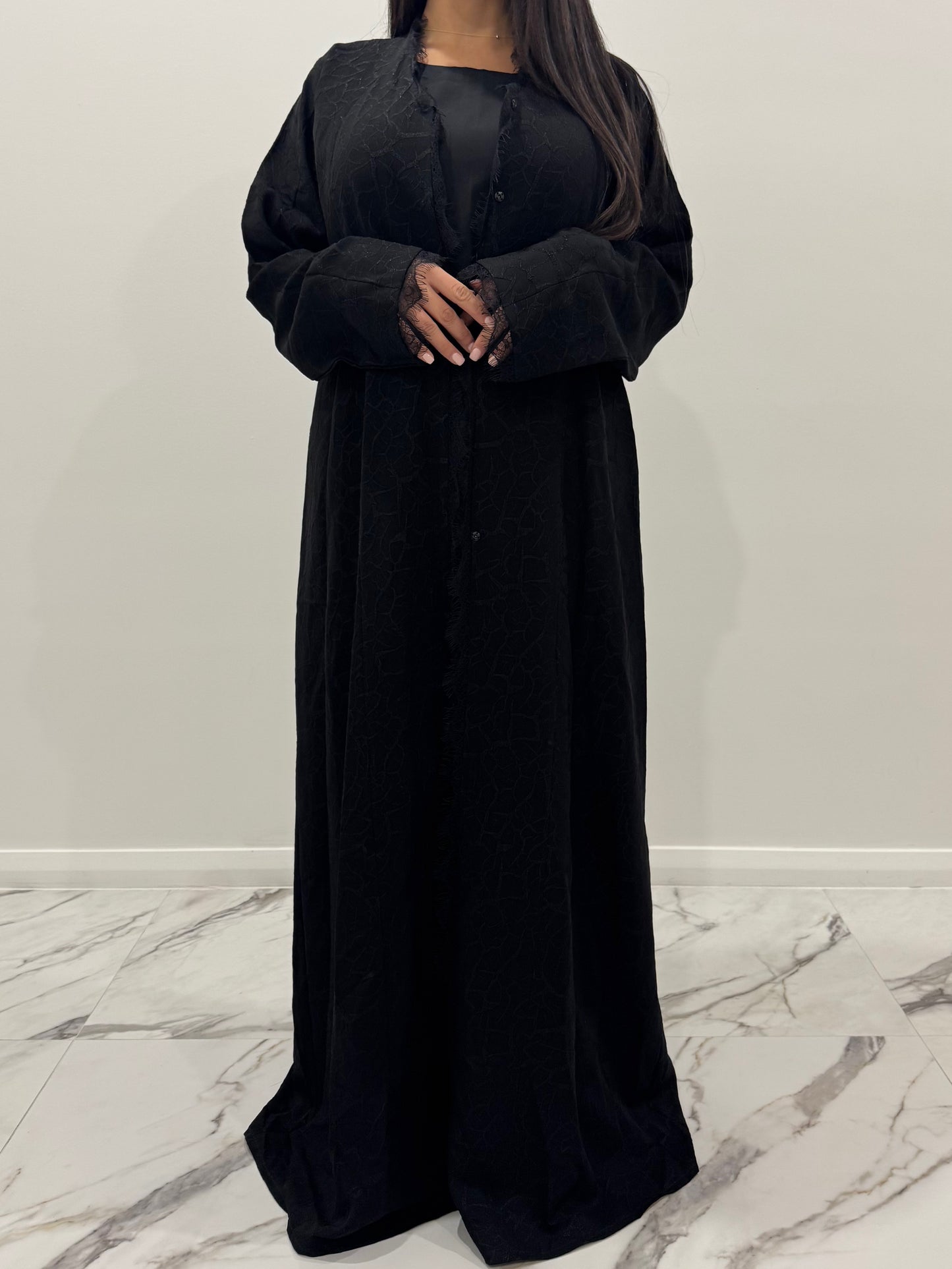 Black Lace Abaya