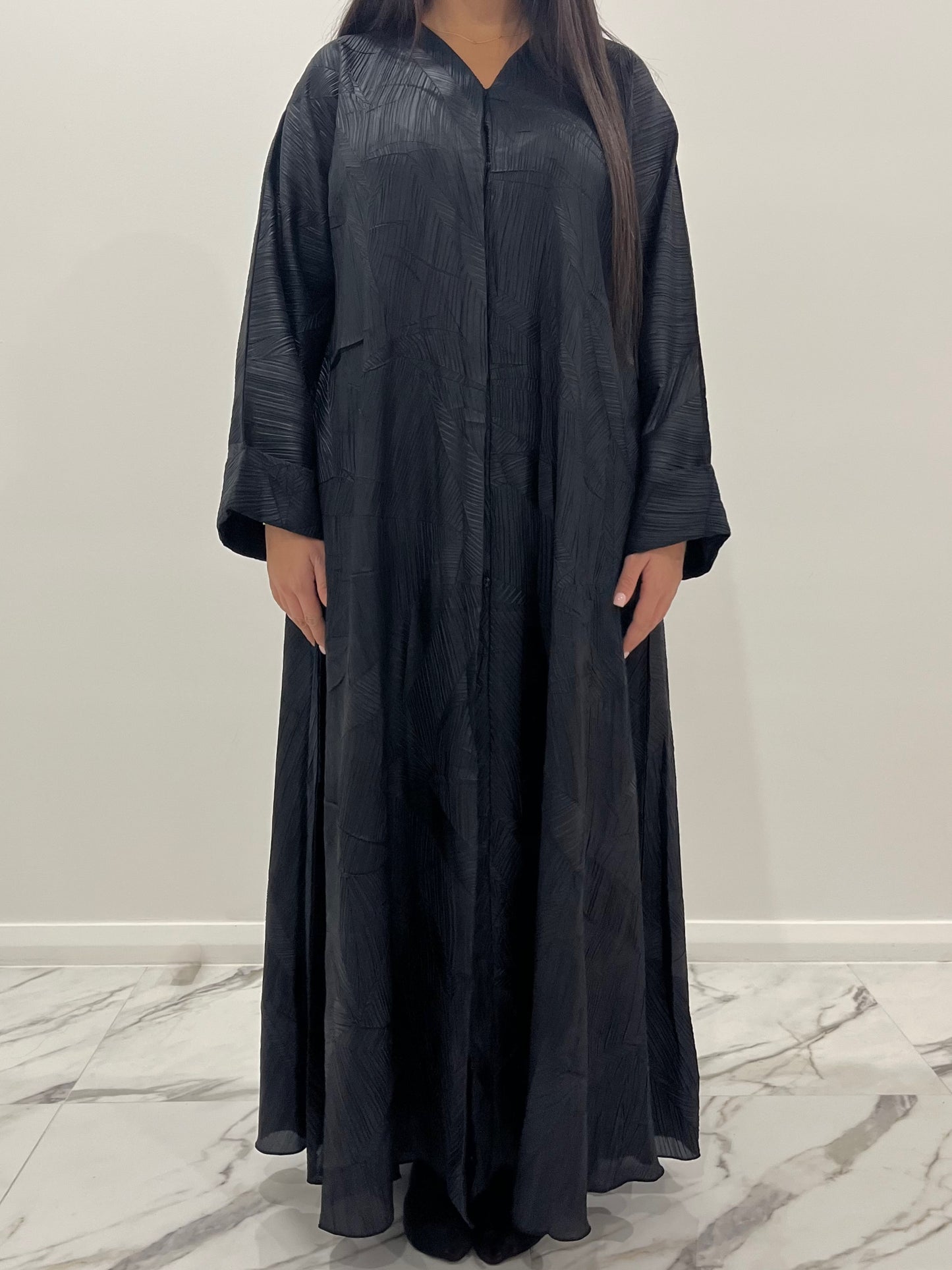 Black Puffy Abaya