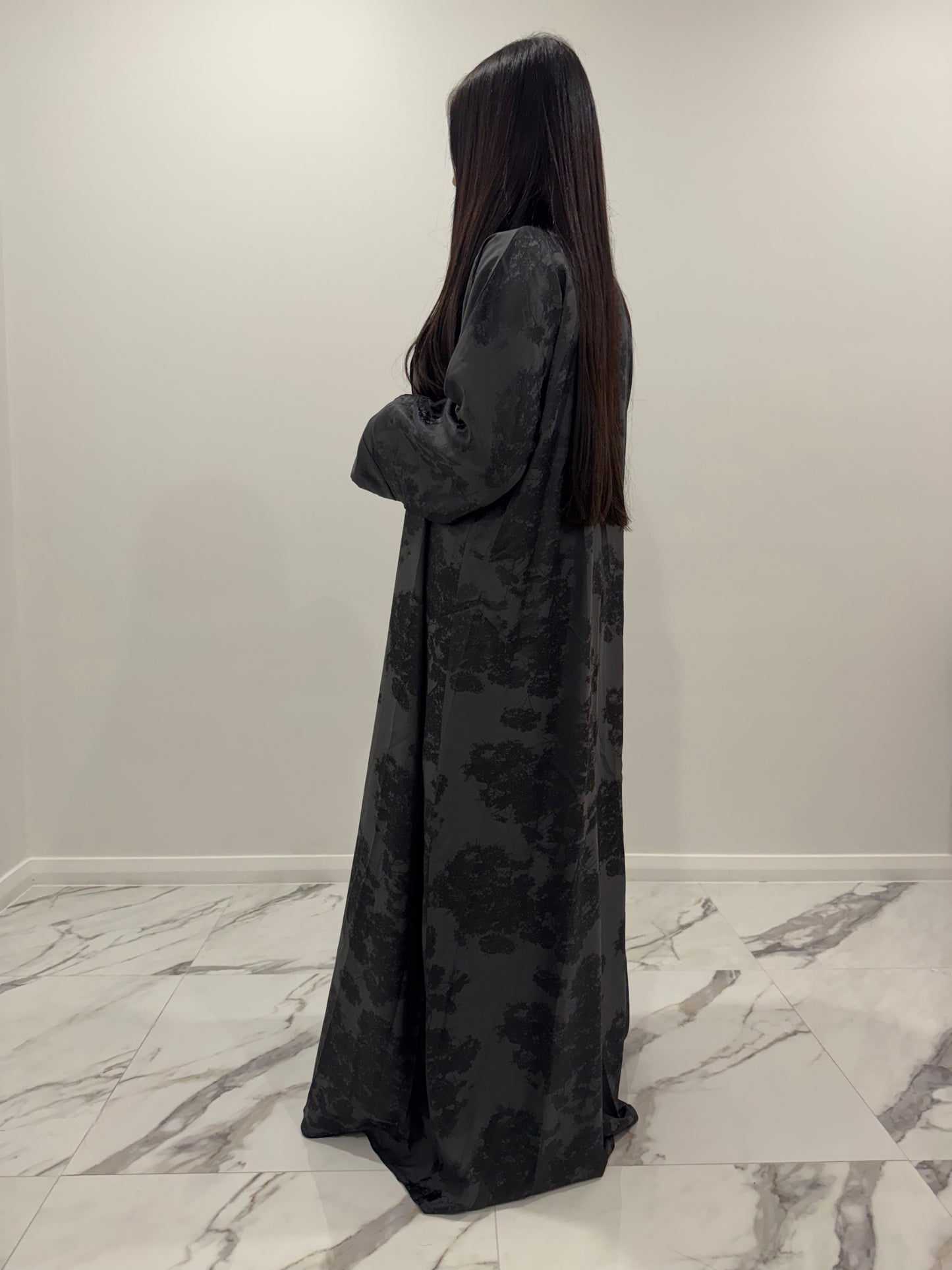 Black Blossom Abaya