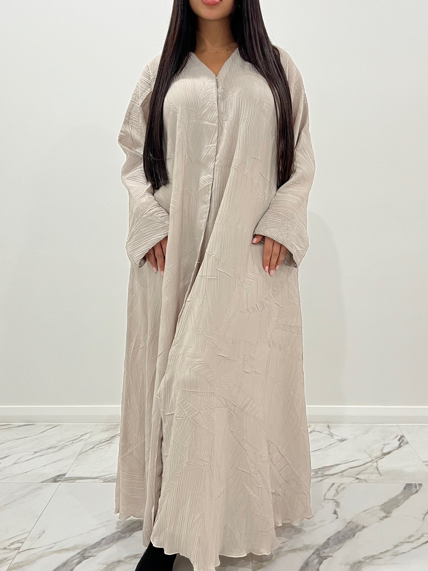 Beige Puffy Abaya