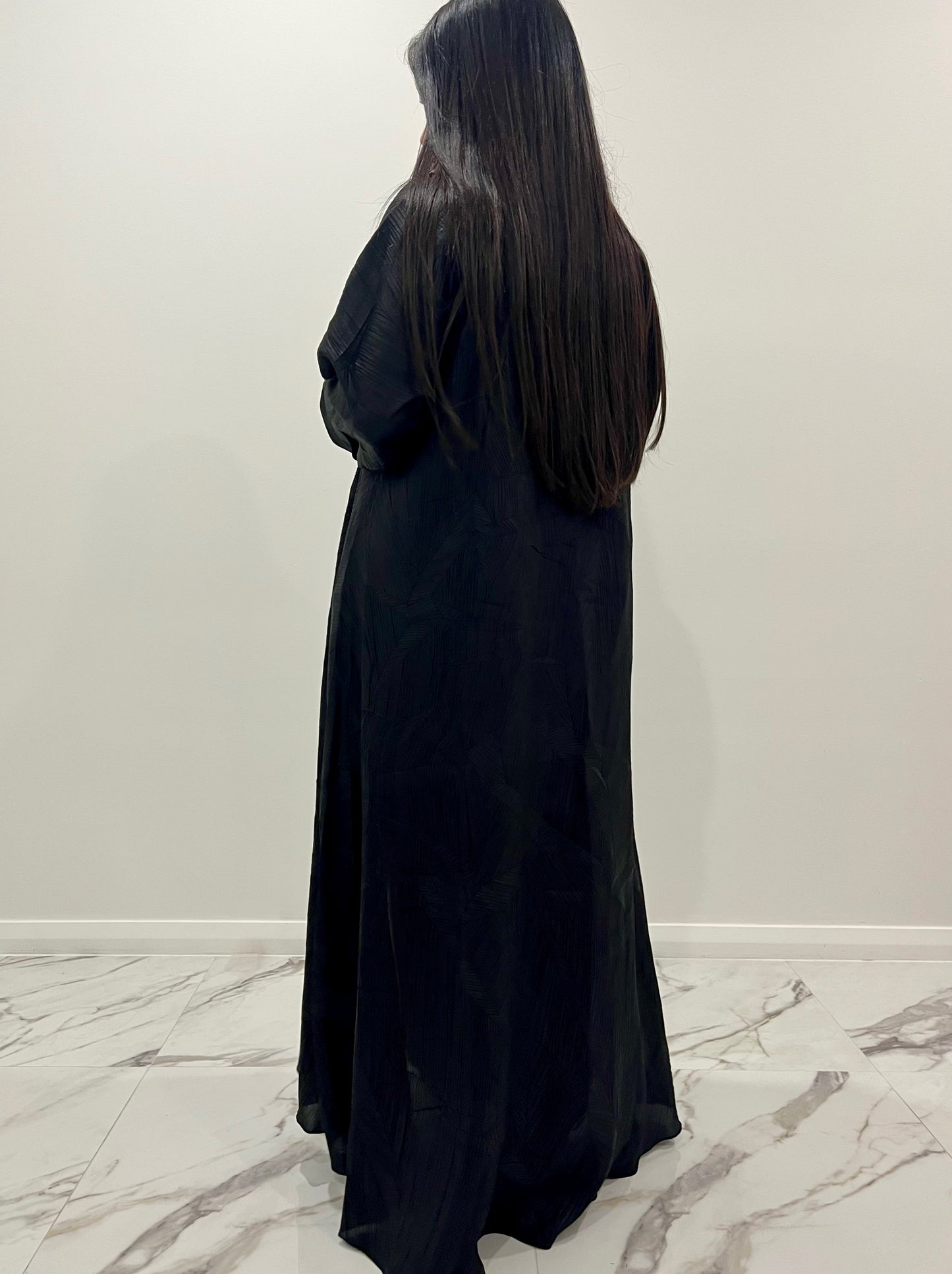 Black Puffy Abaya