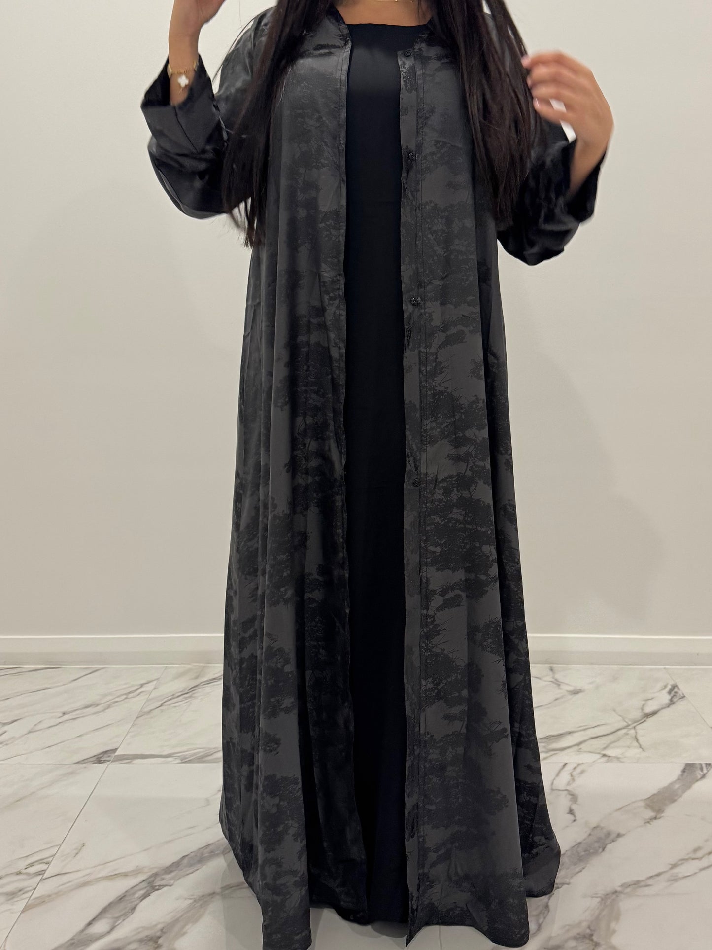 Black Blossom Abaya