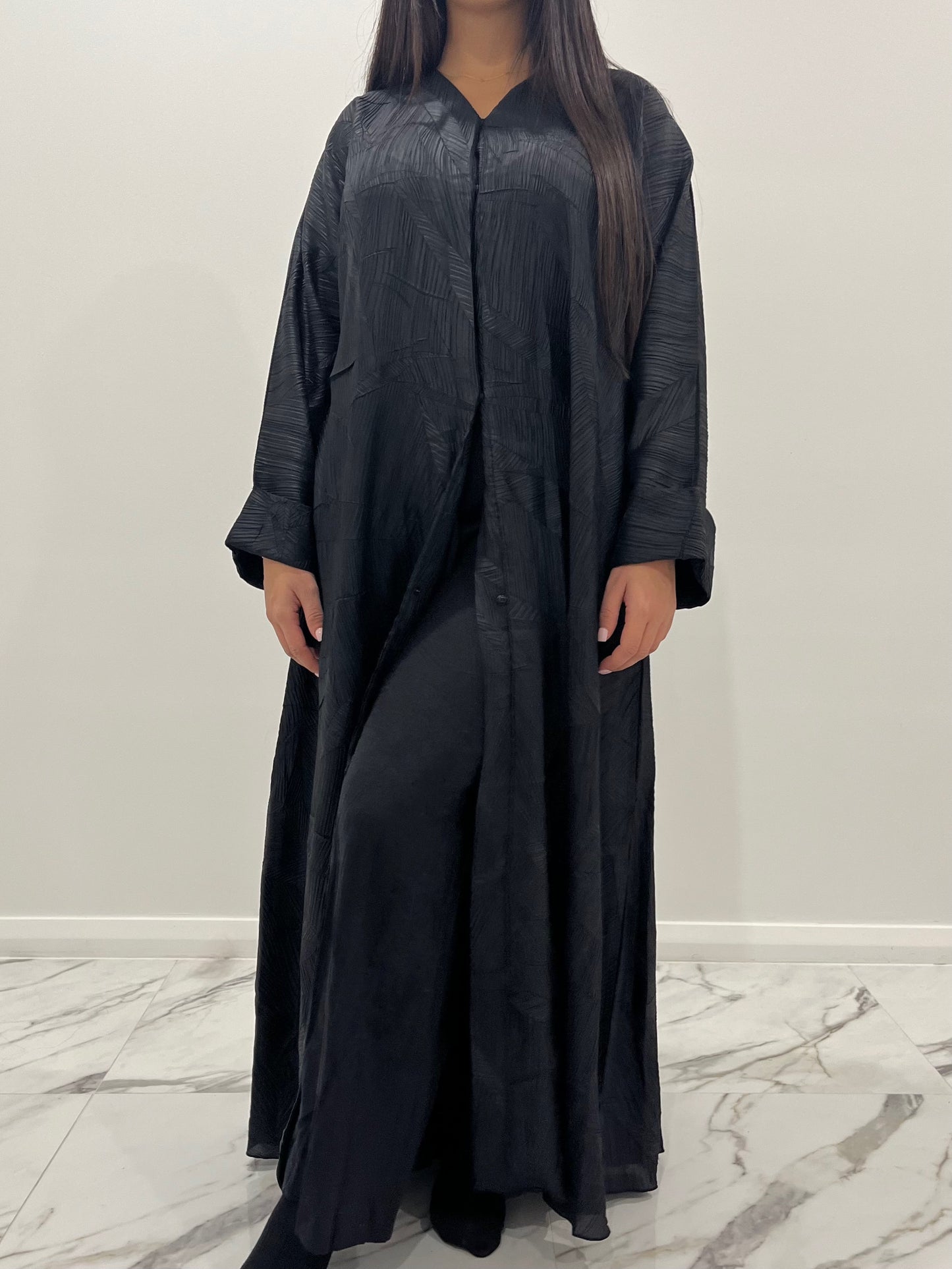 Black Puffy Abaya