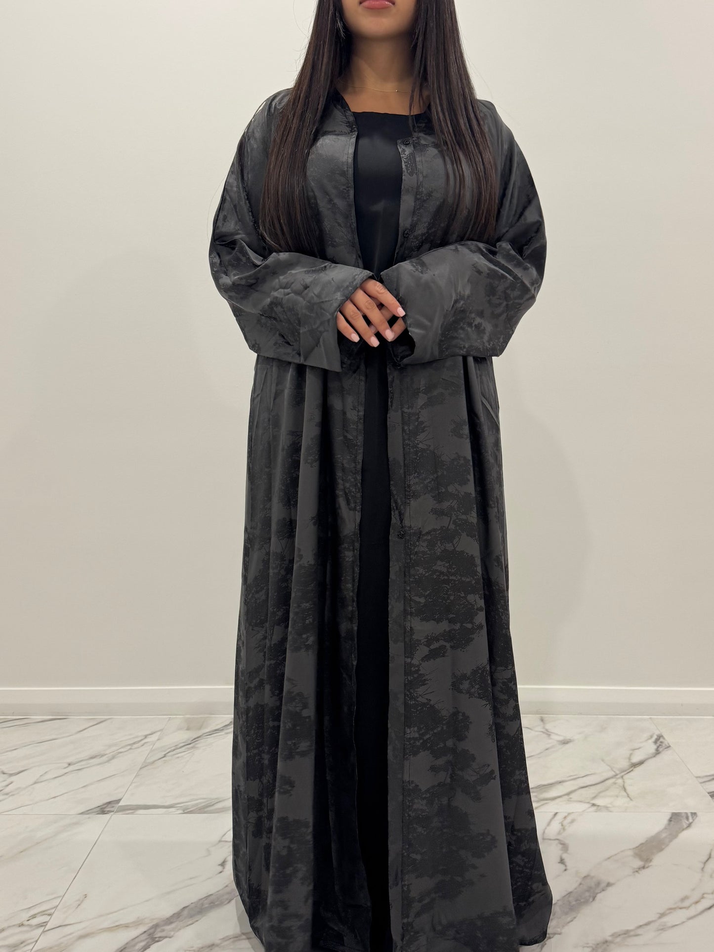 Black Blossom Abaya