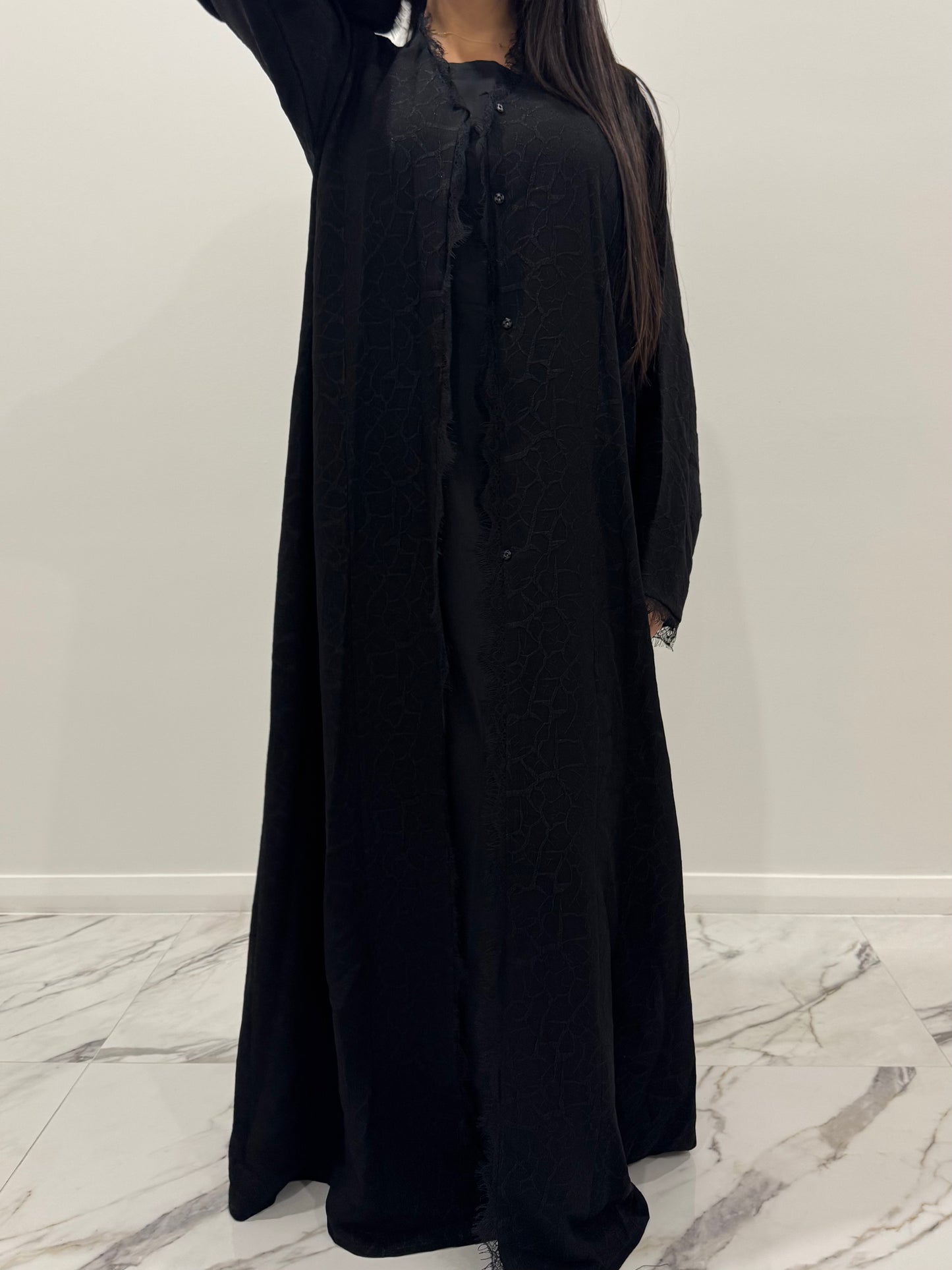 Black Lace Abaya