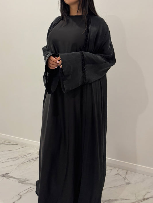 Black Velvet Sparkle Abaya