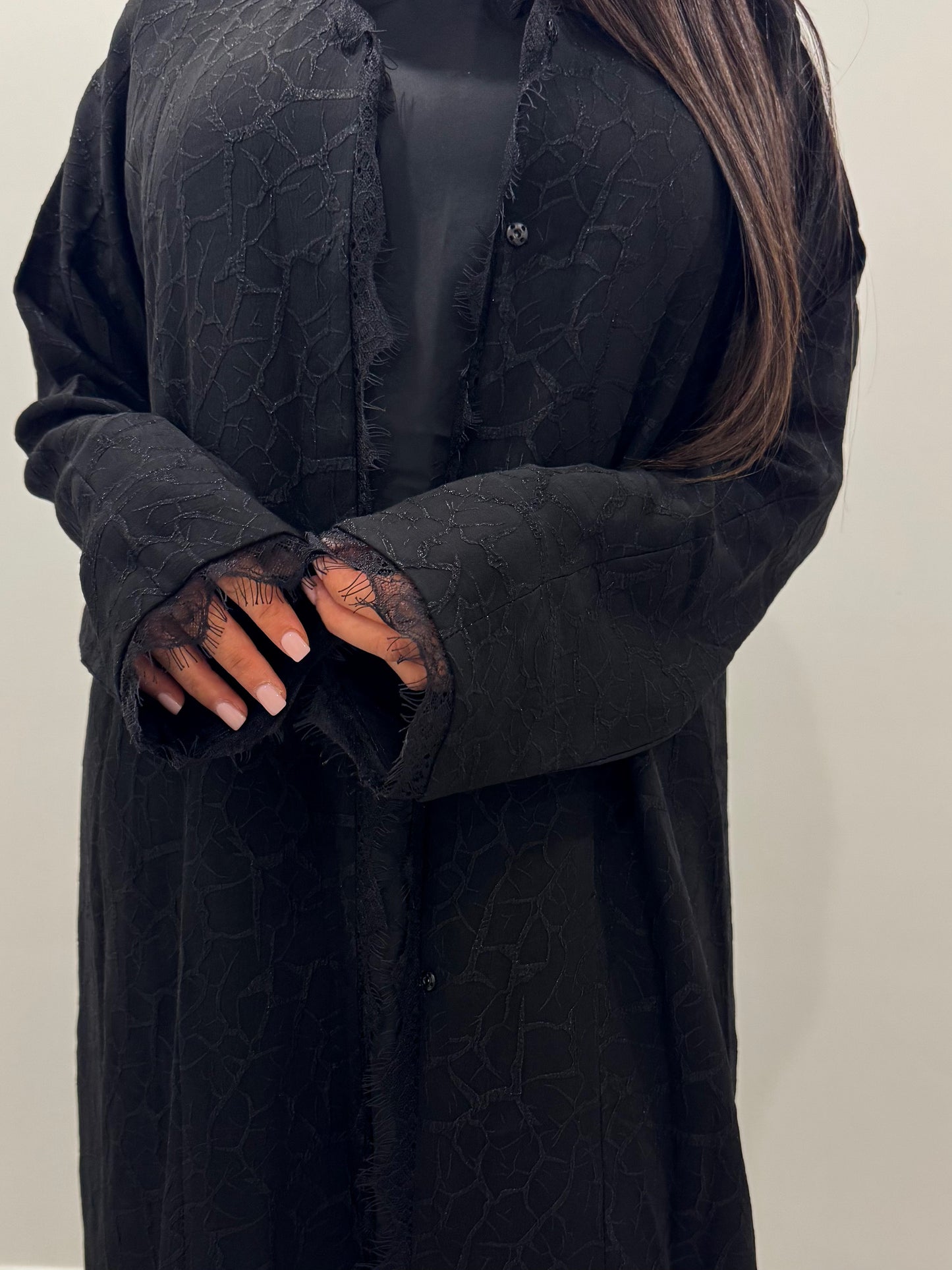 Black Lace Abaya