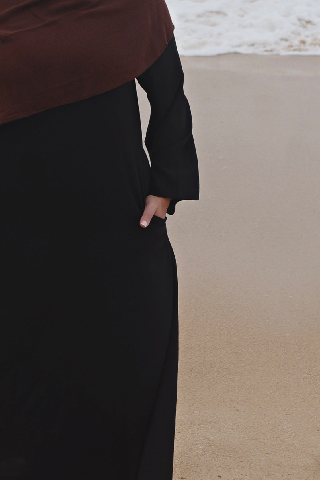 Crepe Long Sleeve Inner Dress