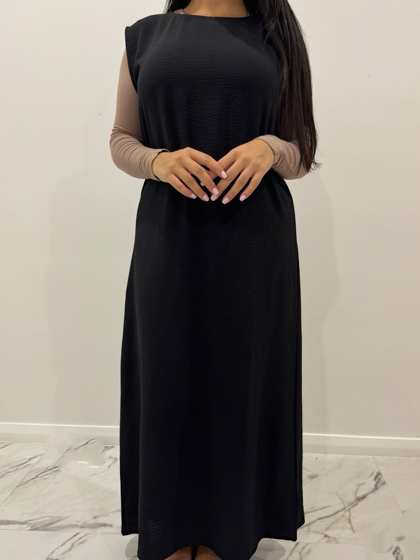 Crepe Short Sleeve Slip