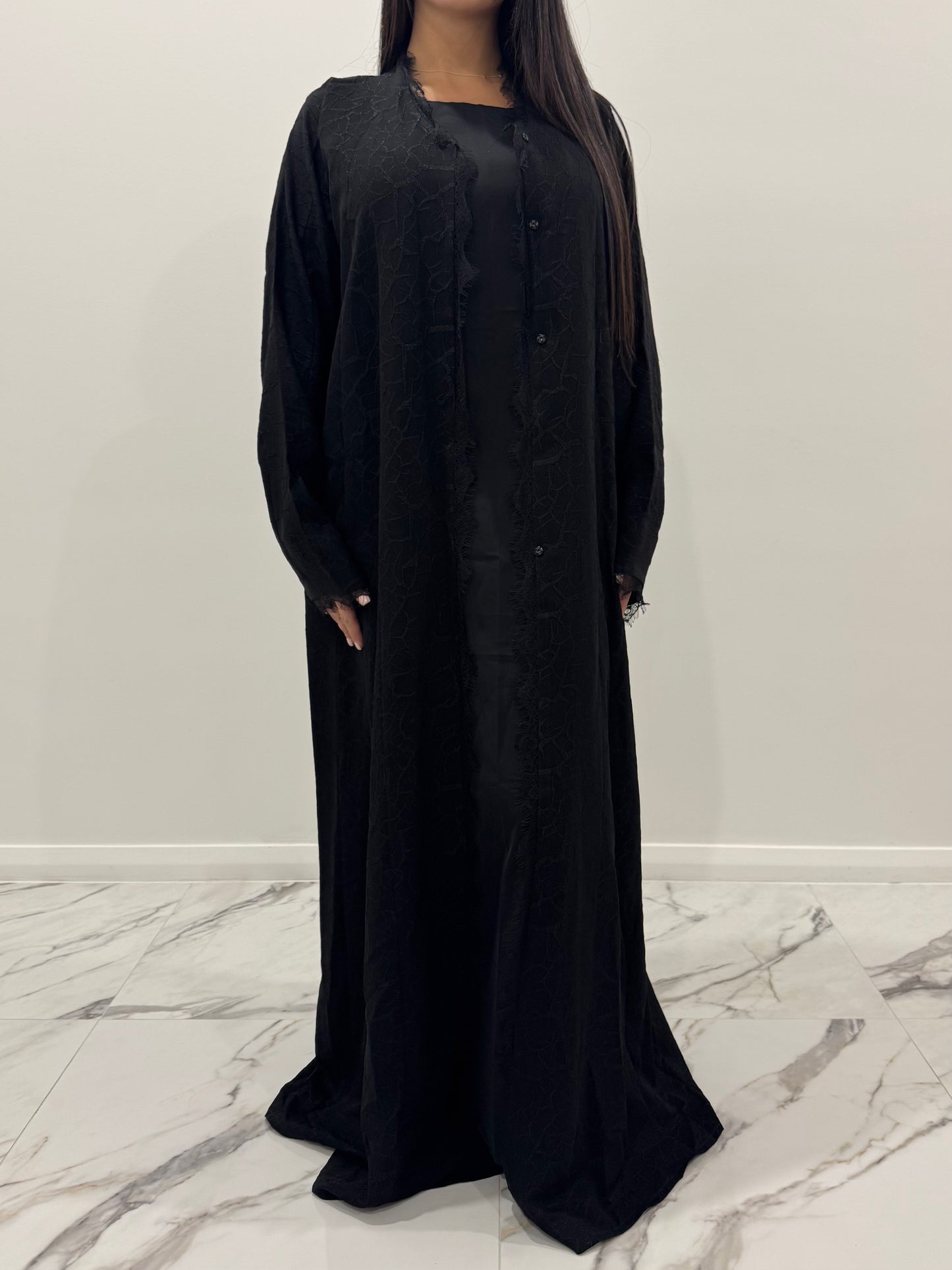 Black Lace Abaya
