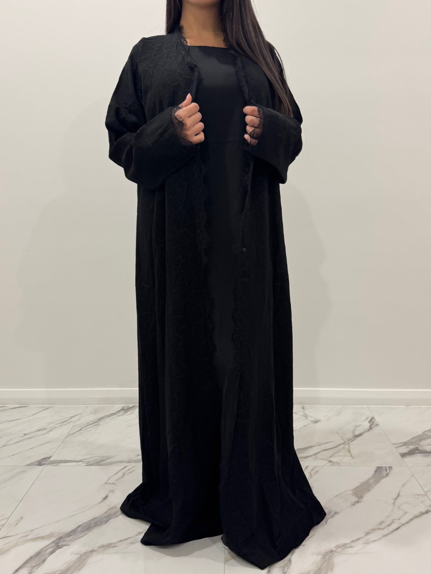 Black Lace Abaya
