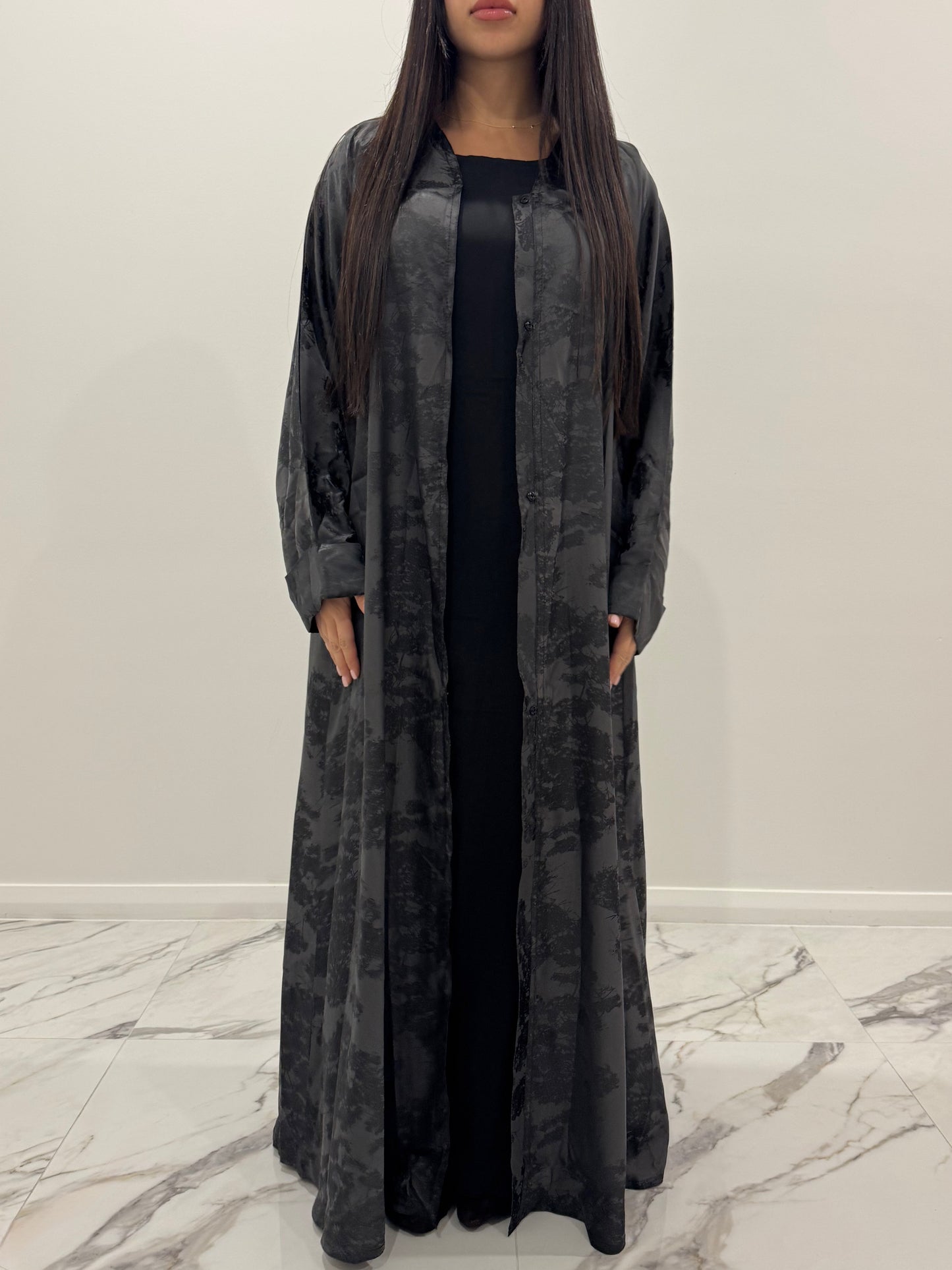 Black Blossom Abaya
