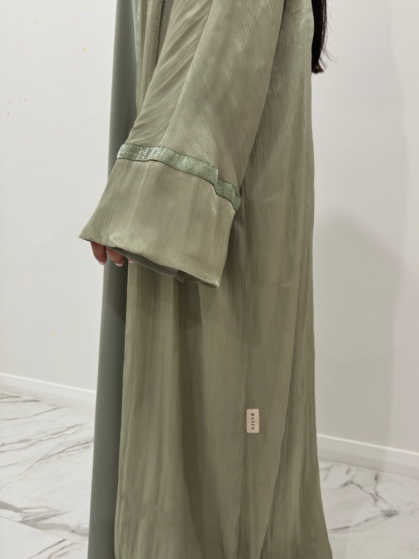 Sage Velvet Sparkle Abaya