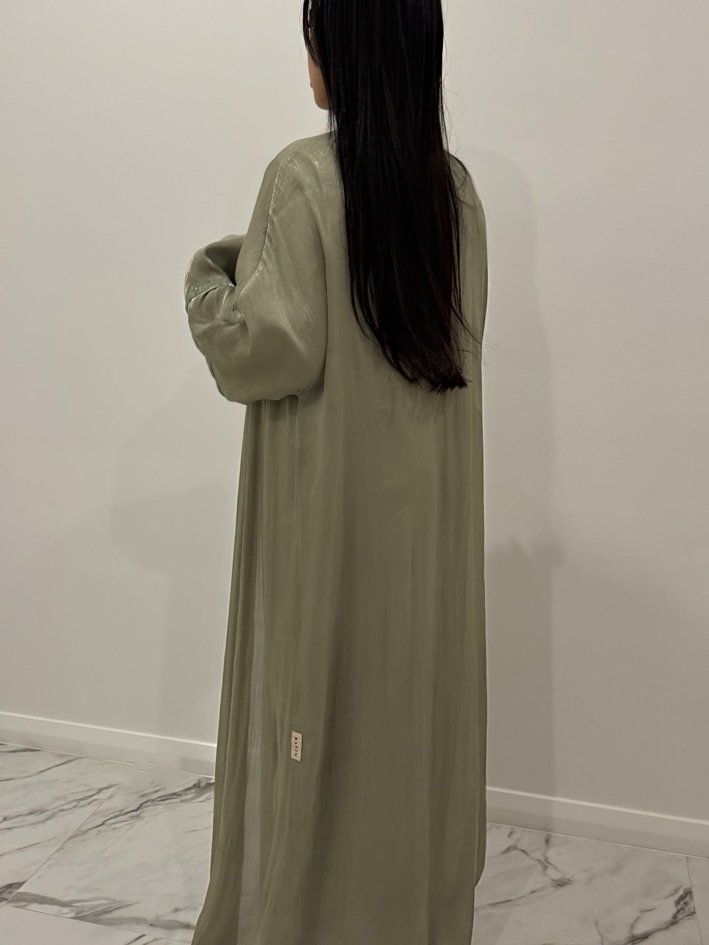 Sage Velvet Sparkle Abaya