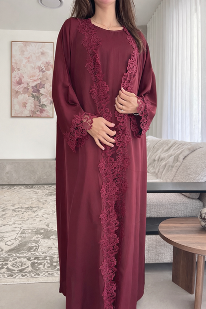 Noůr Lace Abaya Set - AW26