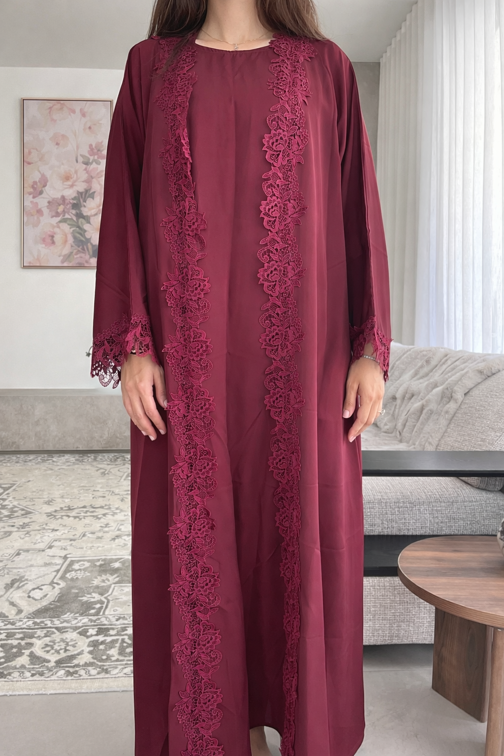 Noůr Lace Abaya Set - AW26