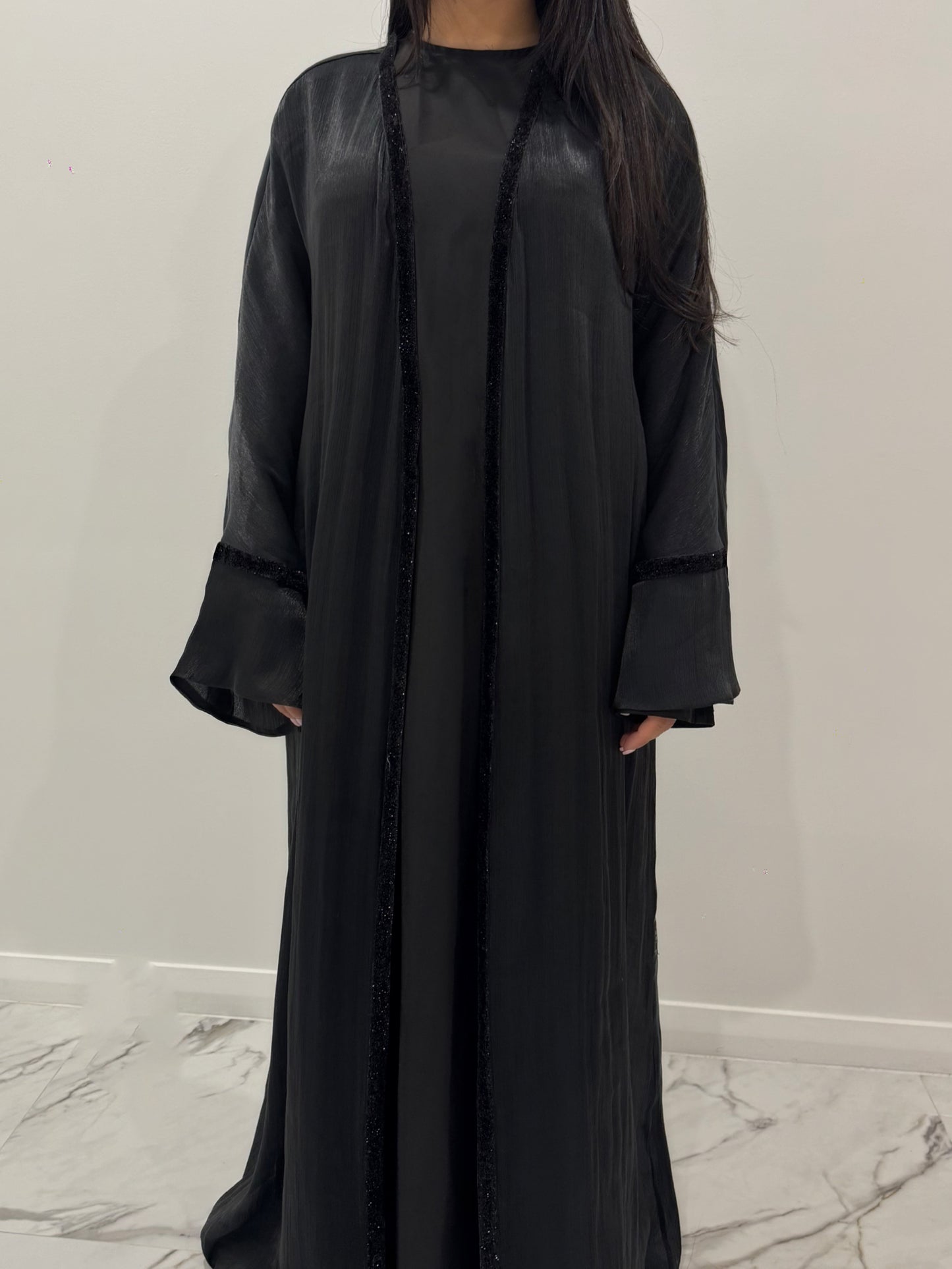Black Velvet Sparkle Abaya
