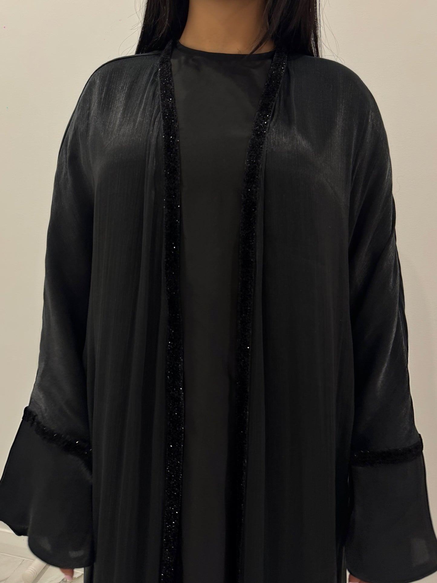 Black Velvet Sparkle Abaya