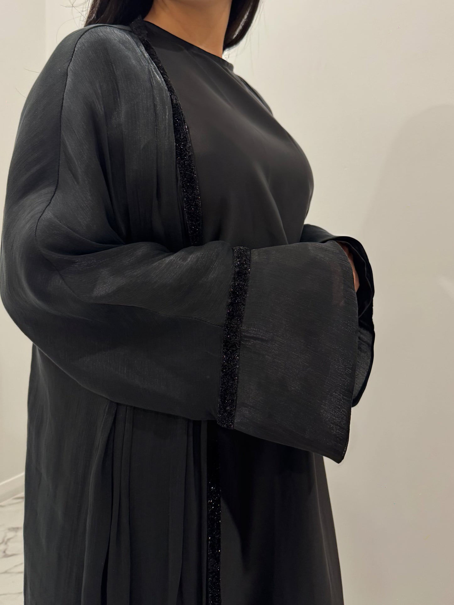 Black Velvet Sparkle Abaya