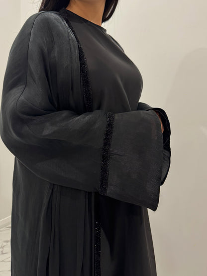 Black Velvet Sparkle Abaya