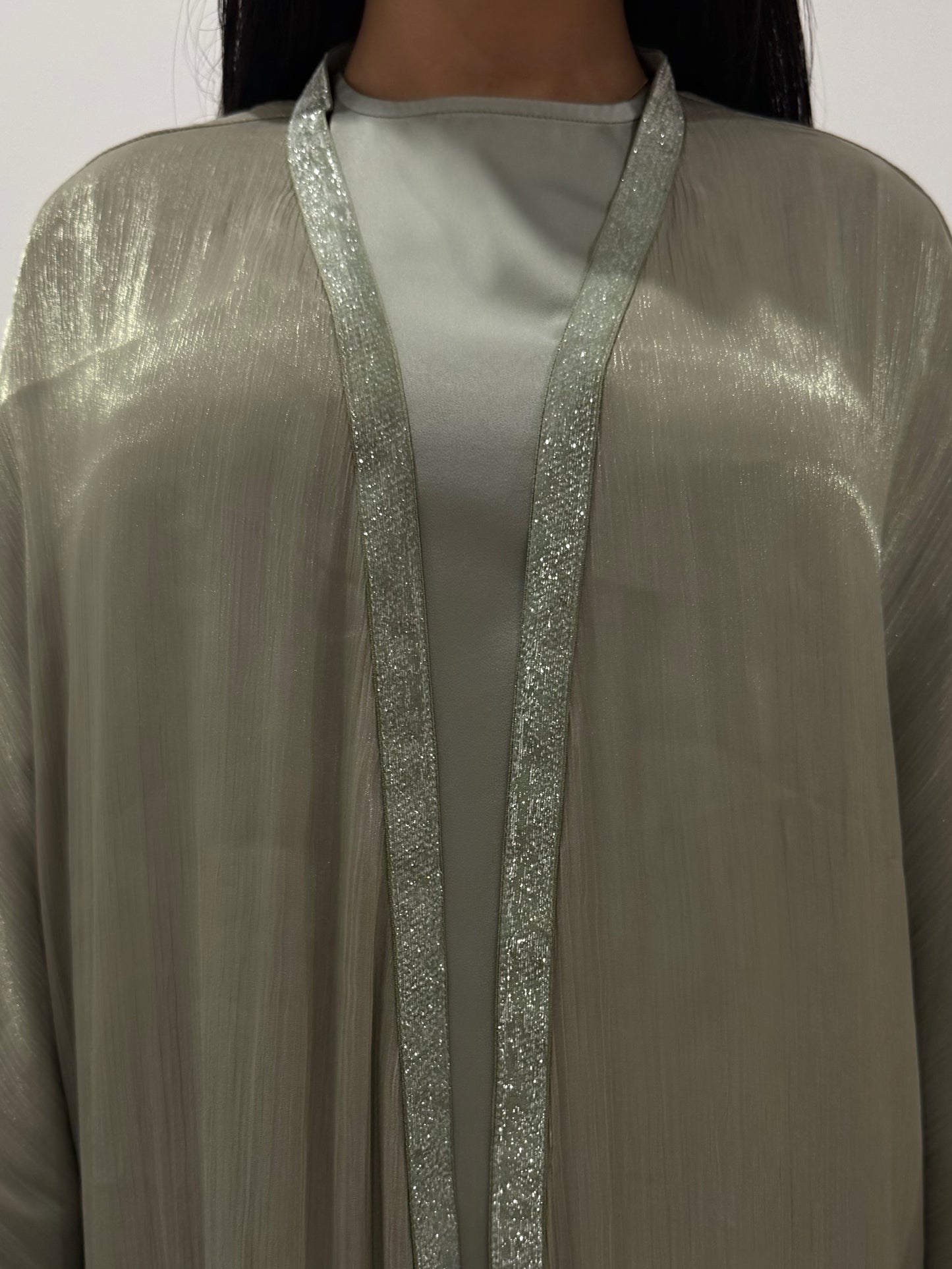 Sage Velvet Sparkle Abaya