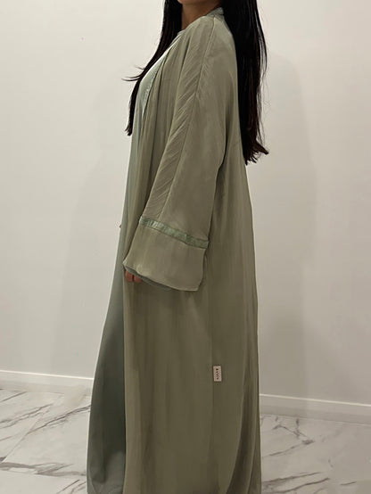 Sage Velvet Sparkle Abaya