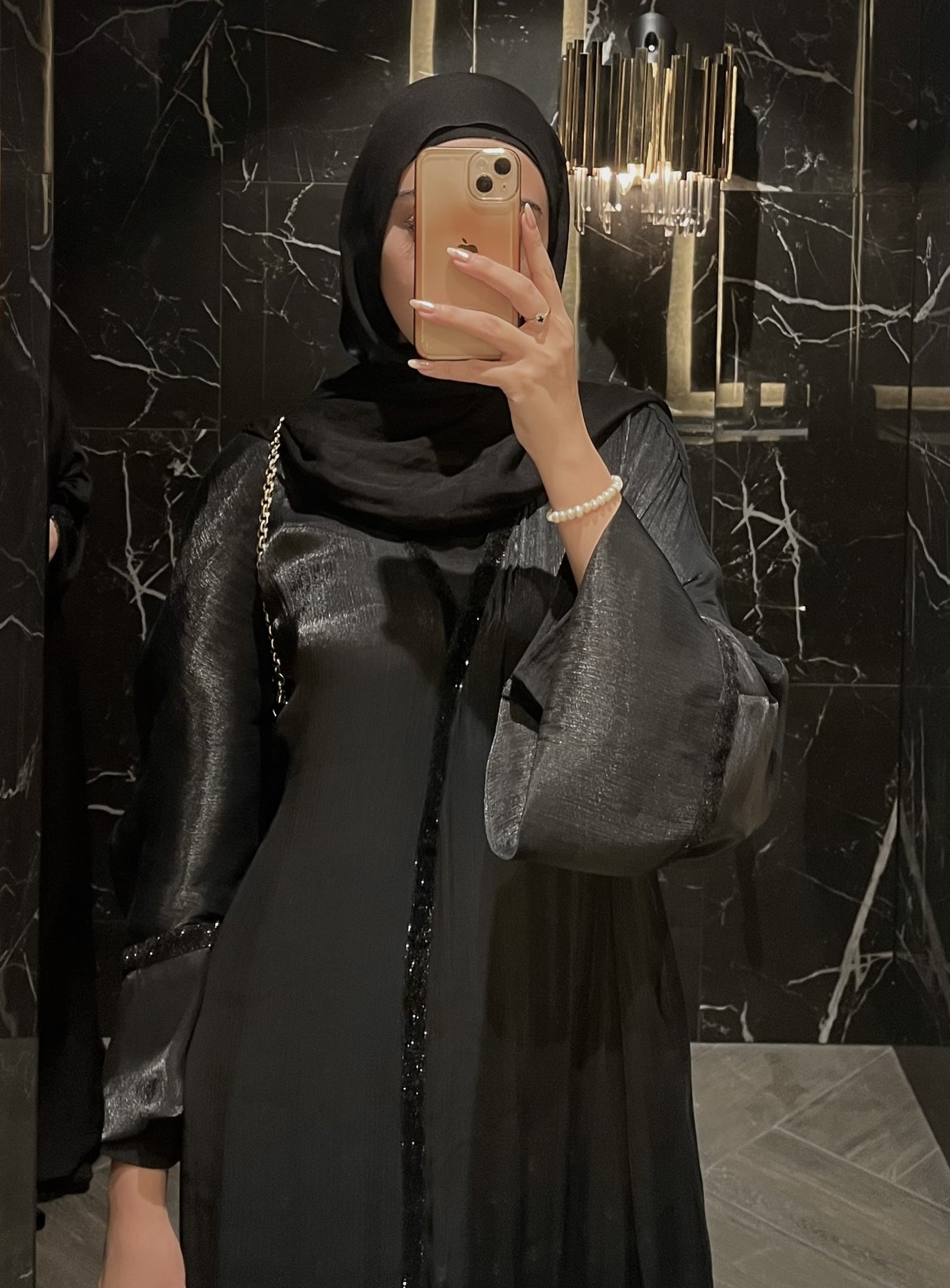 Black Velvet Sparkle Abaya