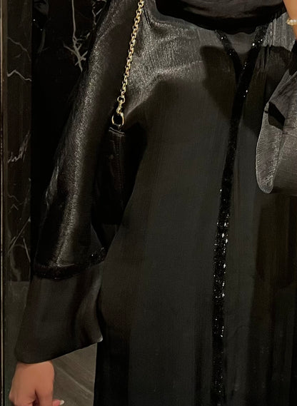 Black Velvet Sparkle Abaya